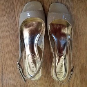 Nickels taupe wedge sandals